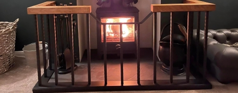 Fireguard and oak rail 